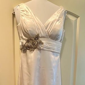Satin resort style A-line wedding dress size 4